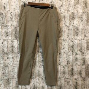 Duluth Trading Women's Size 8 S Skinny Tapered Leg Nylon Stretch Zip Pants Tan